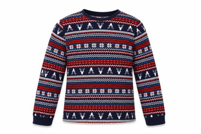 F&F Girls Red Fair Isle  Top Pyjama Top Size 9-10 Years