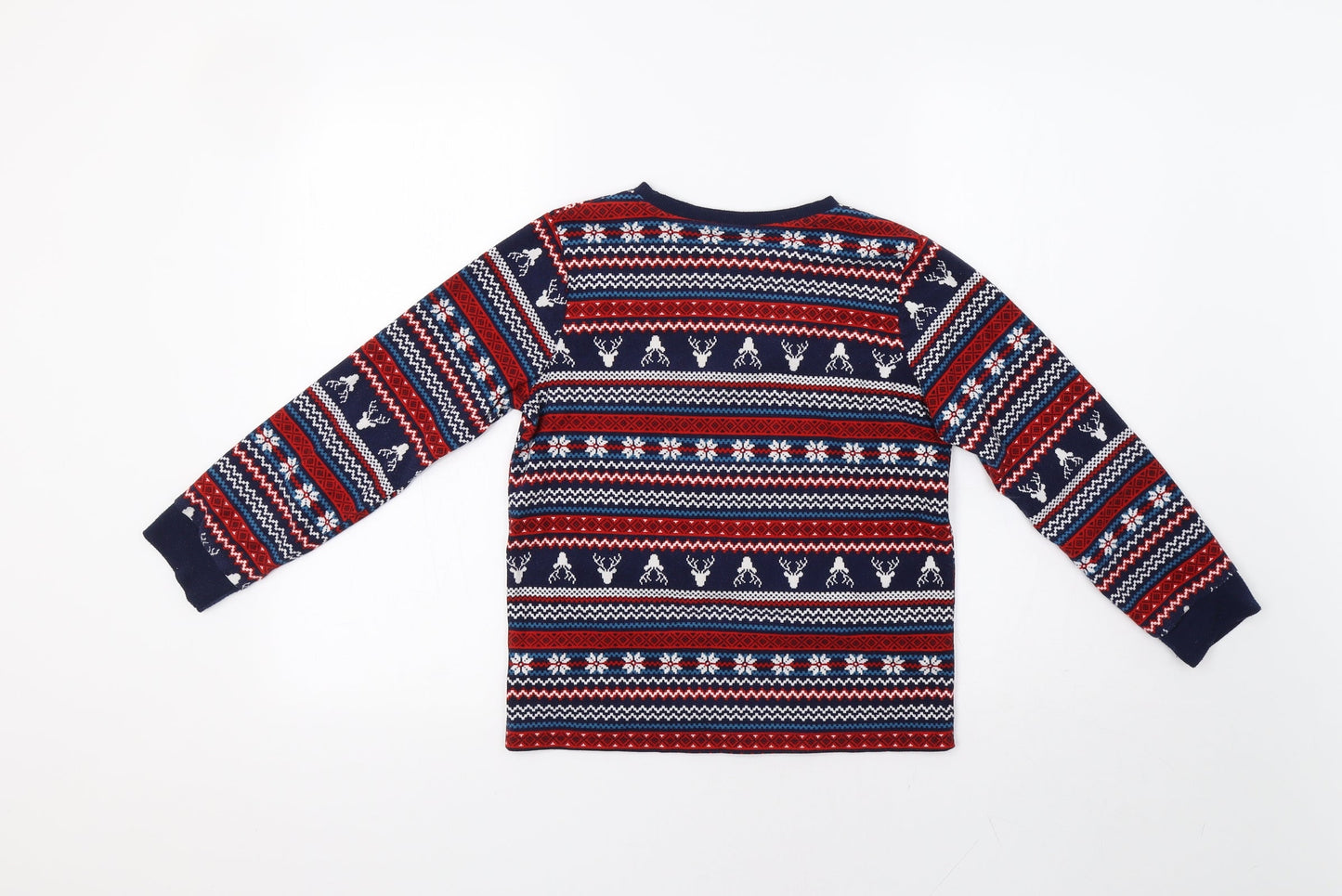 F&F Girls Red Fair Isle  Top Pyjama Top Size 9-10 Years