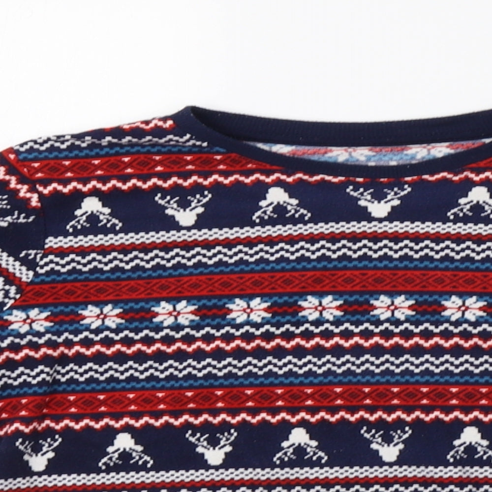 F&F Girls Red Fair Isle  Top Pyjama Top Size 9-10 Years