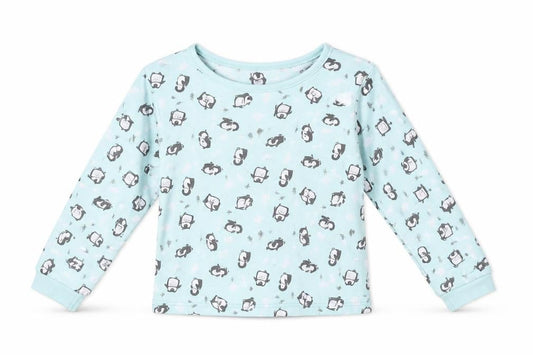 George Girls Blue   Top Pyjama Top Size 3-4 Years  - Penguin Print