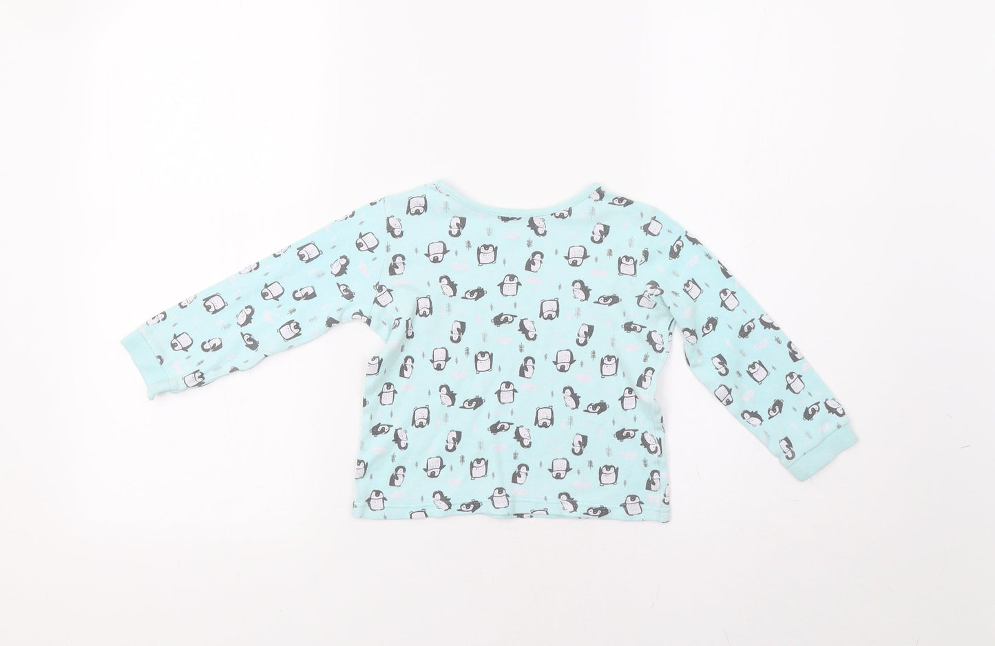 George Girls Blue   Top Pyjama Top Size 3-4 Years  - Penguin Print