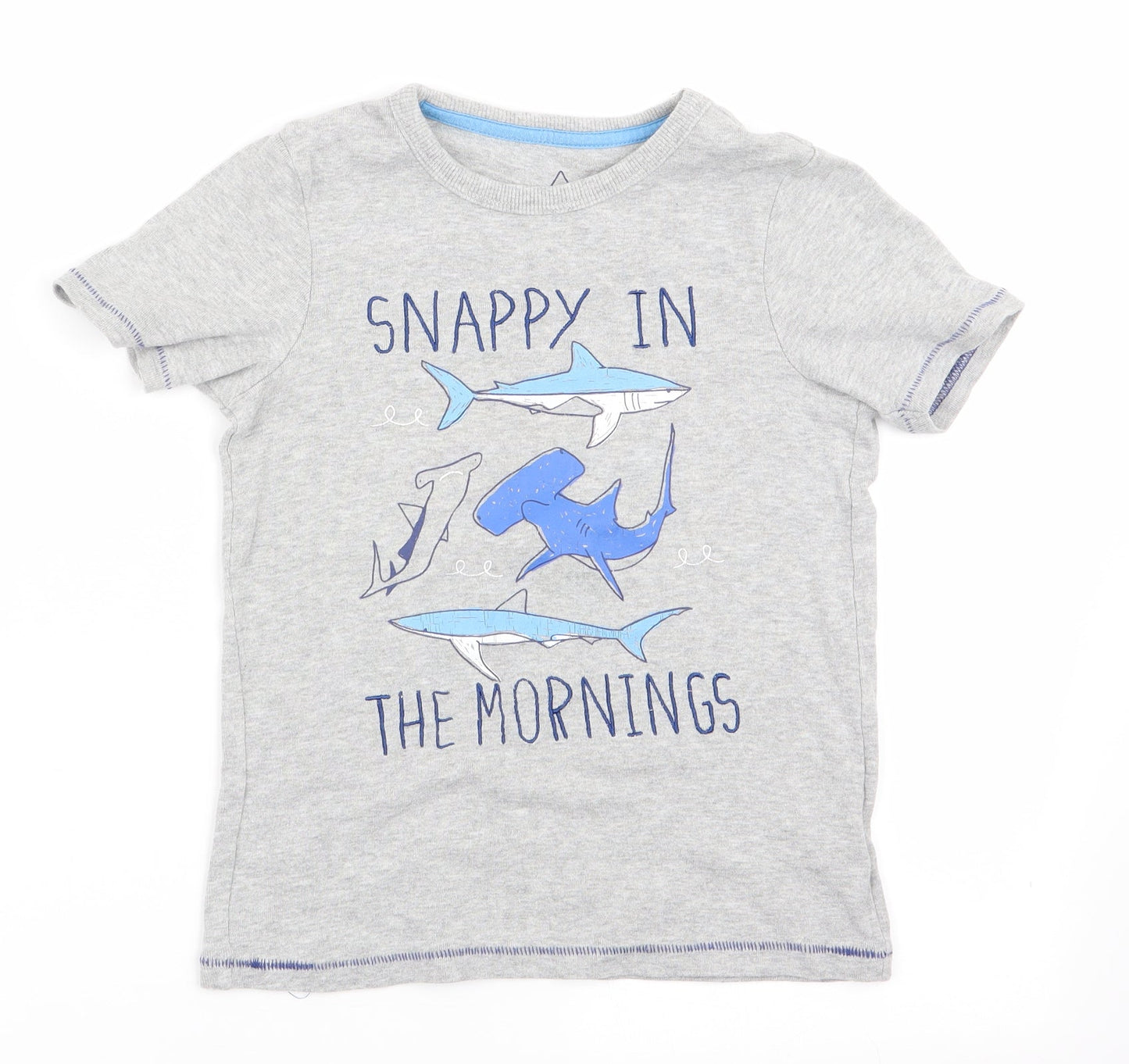 Mothercare Boys Grey Animal Print   Pyjama Top Size 6-7 Years  - Snappy in the Mornings