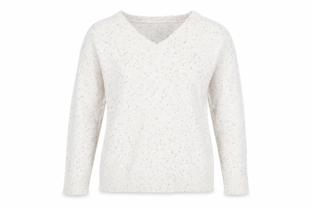 Peacocks Womens Beige   Pullover Jumper Size S  - Sequins all over