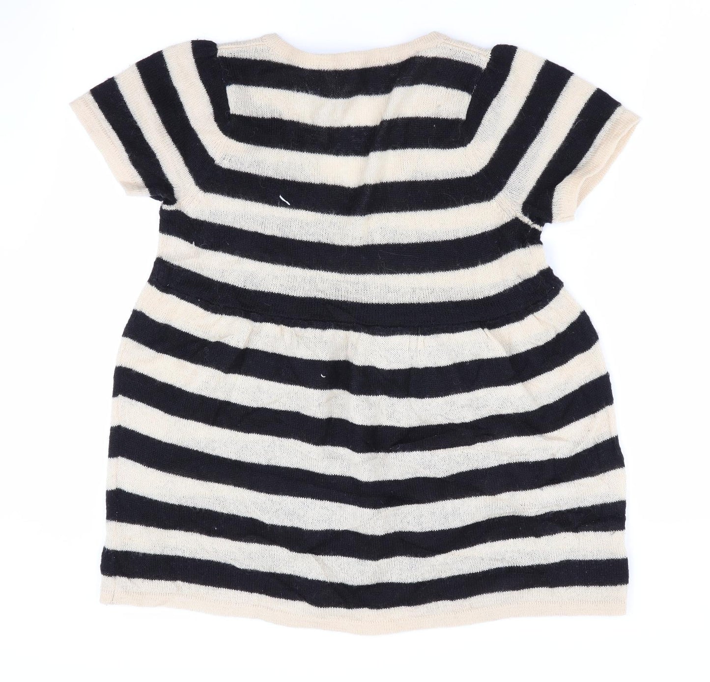 Forever Womens Black Striped  Pullover Jumper Size S