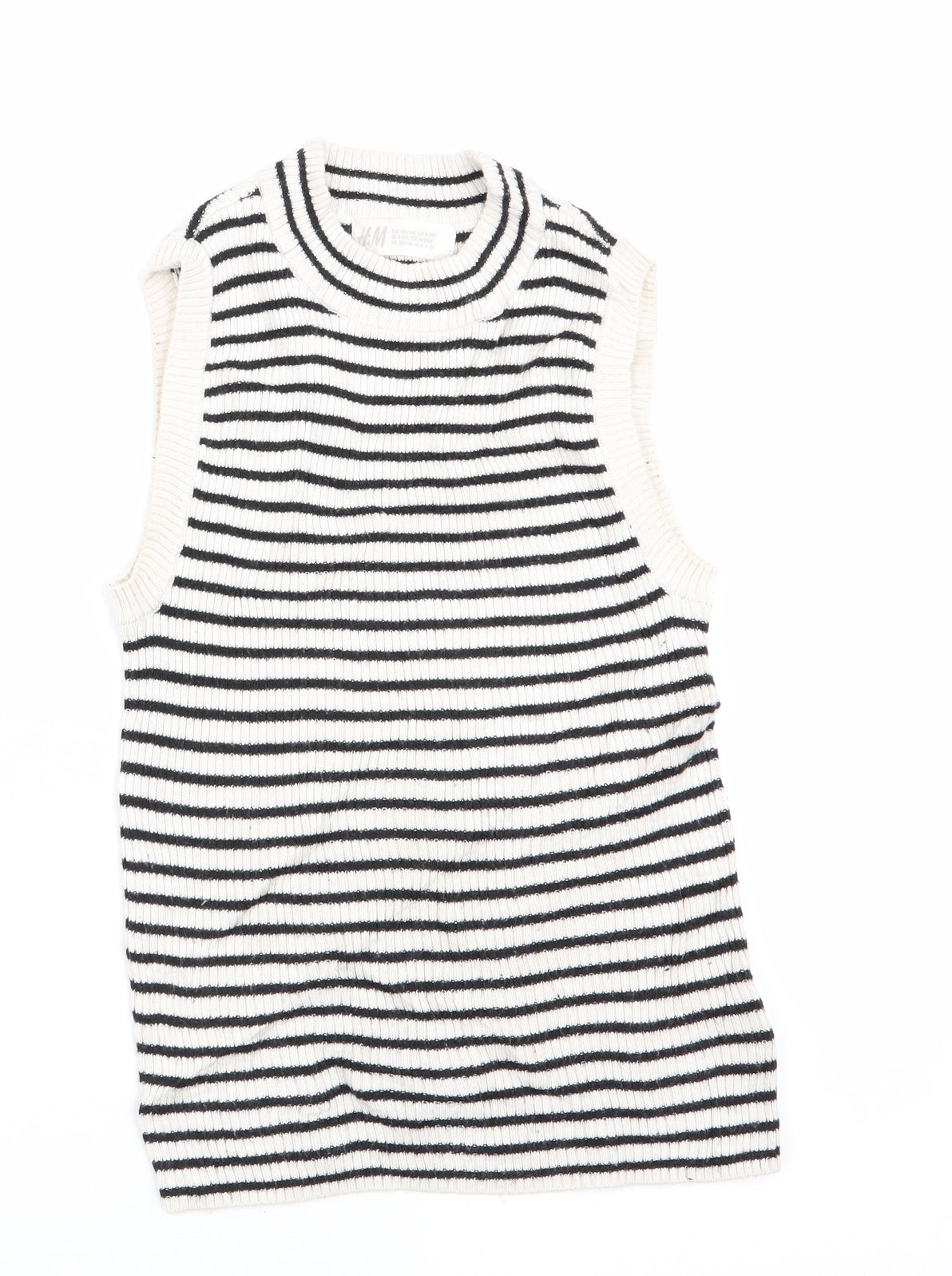 H&M Girls Black Striped  Tunic Jumper Size 9-10 Years