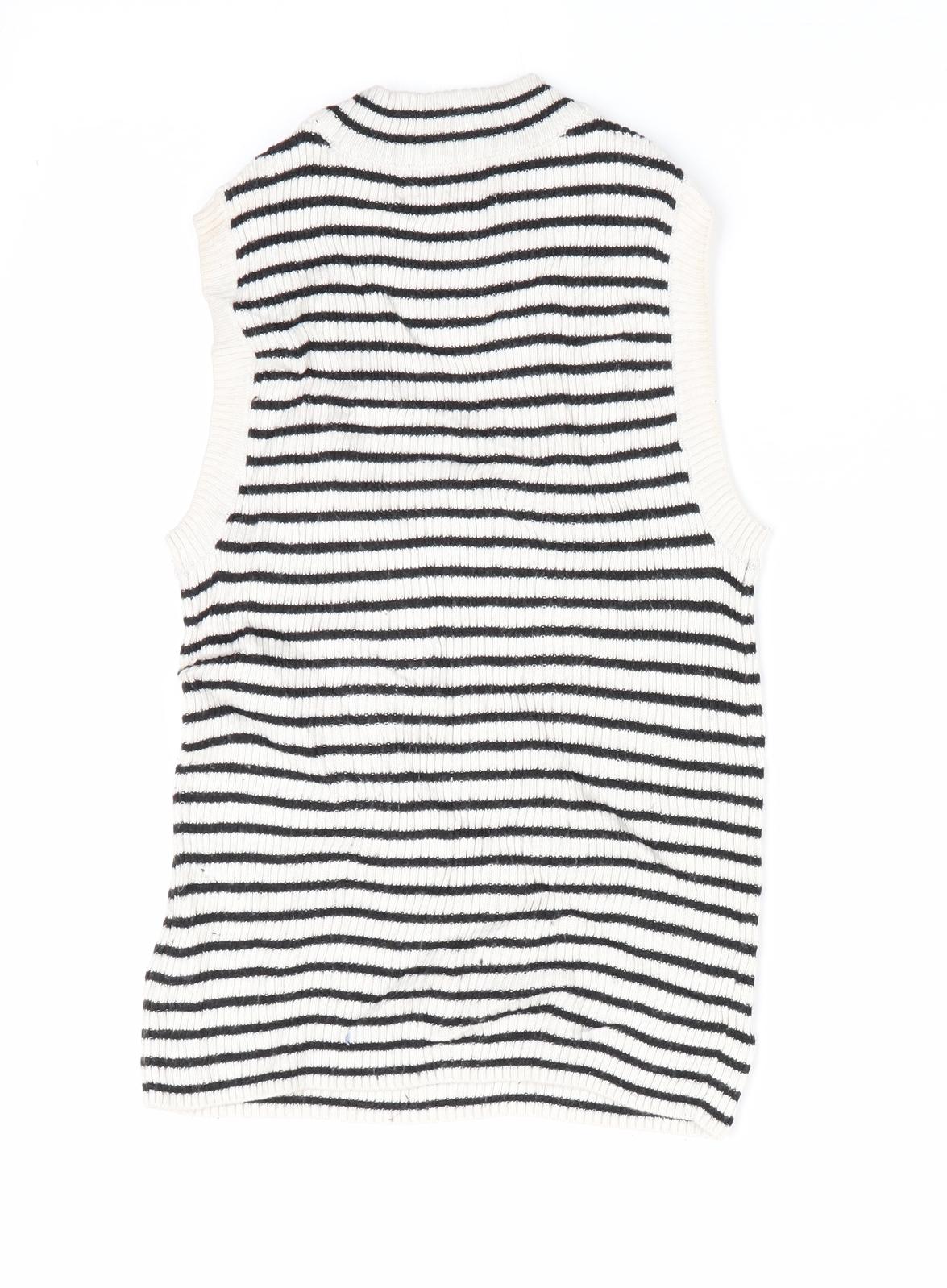 H&M Girls Black Striped  Tunic Jumper Size 9-10 Years