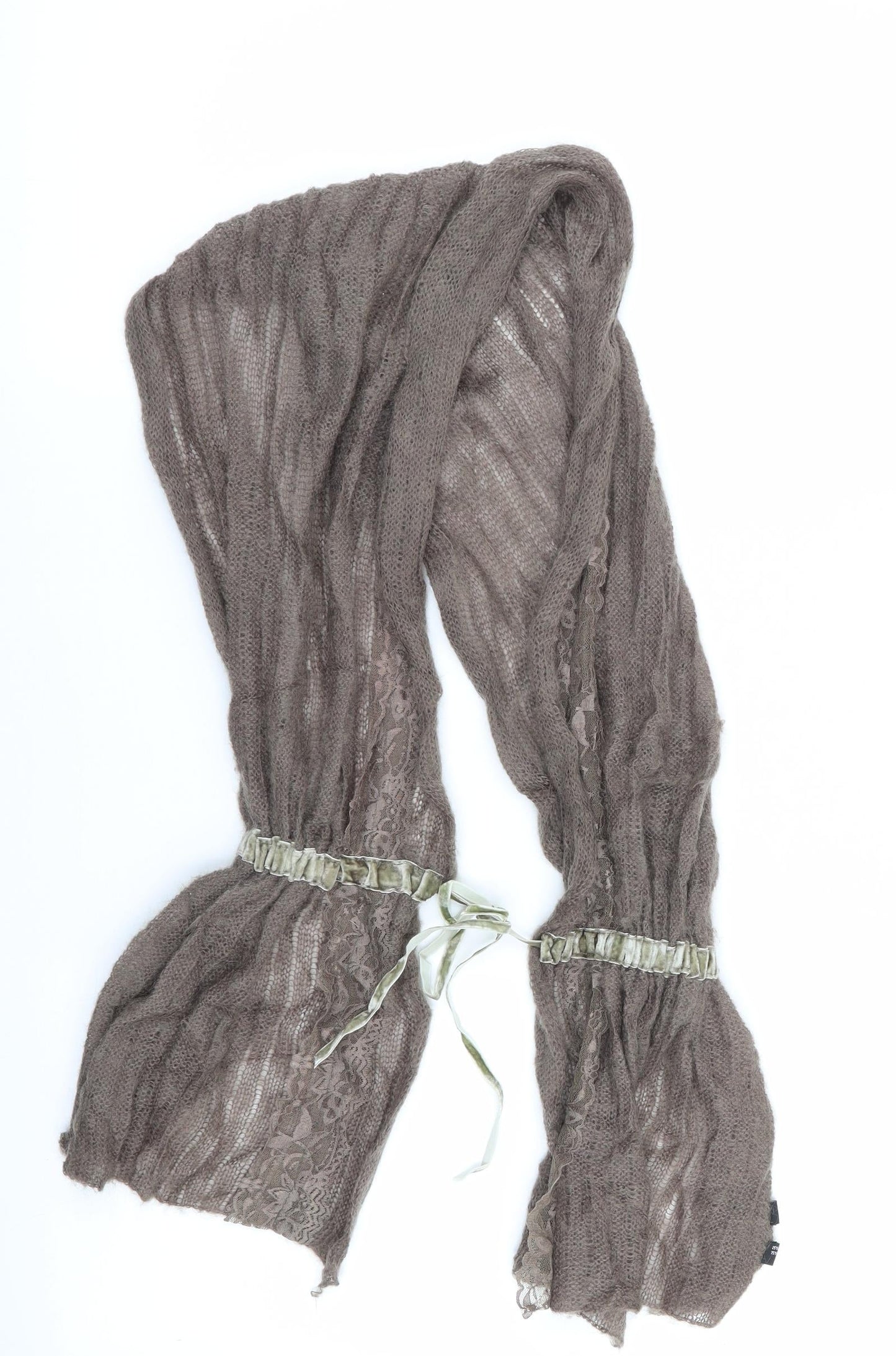 Passigat Womens Brown    Scarf   - Drawstring Scarf - lace insert