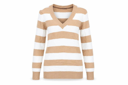 Gap Womens Beige Striped  Pullover Jumper Size S