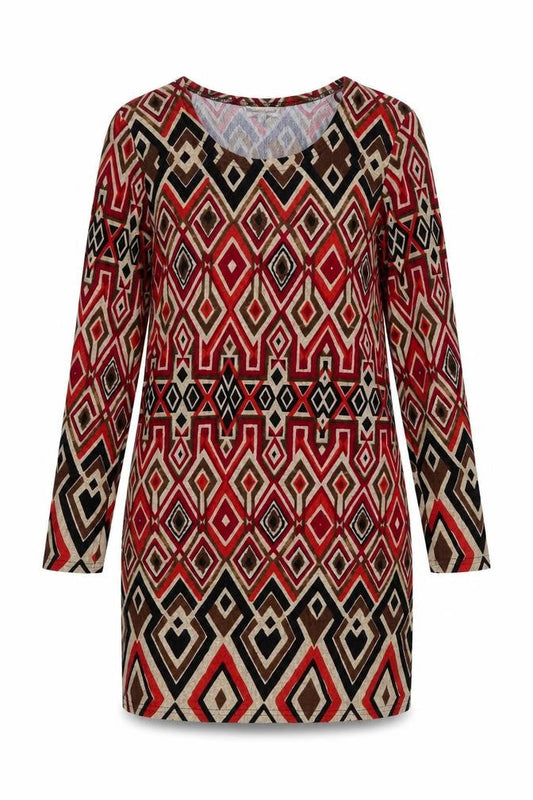 Nabella Womens Orange Geometric  Jumper Dress  Size M