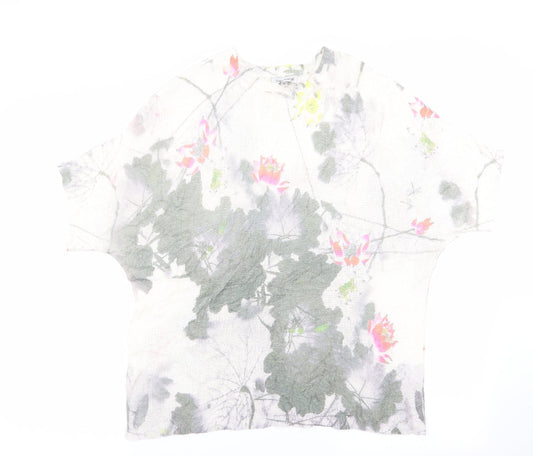 Nina Murati Womens Ivory Floral  Pullover Jumper Size M