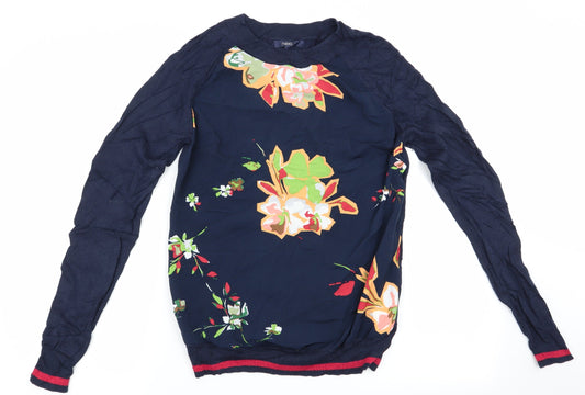 NEXT Womens Blue Floral  Pullover Jumper Size 6