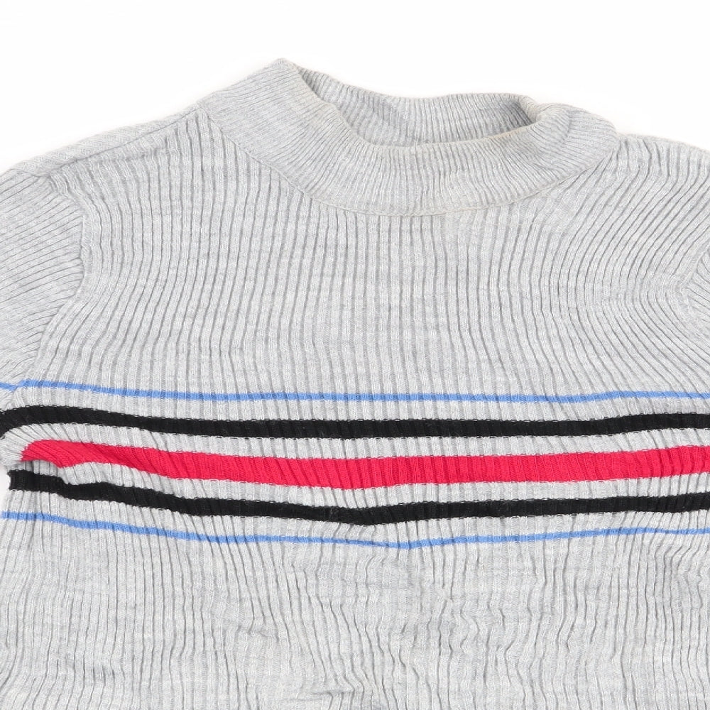 Cooperative Mens Grey Striped  Pullover Jumper Size M