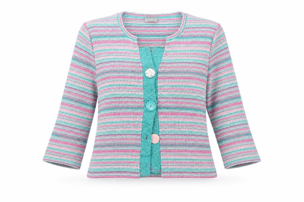 Per Una Womens Pink Striped  Jacket  Size L