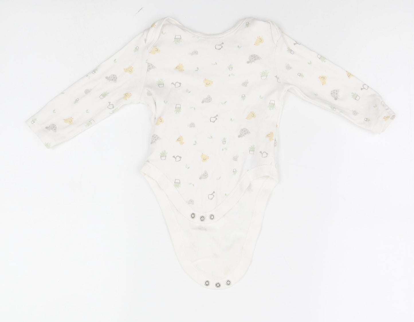 Primark Baby White Geometric  Leotard One-Piece Size 9-12 Months