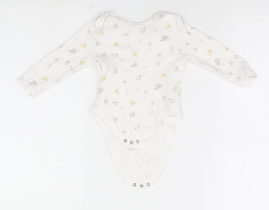 Primark Baby White Geometric  Leotard One-Piece Size 9-12 Months
