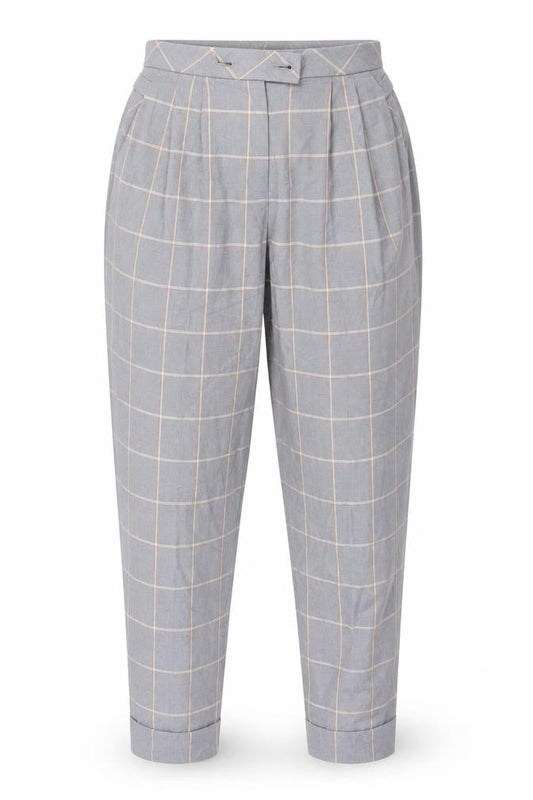 Topshop Womens Grey Plaid  Trousers  Size 6 L27 in