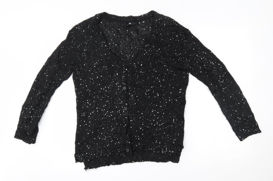 H&M Womens Black   Cardigan Jumper Size S