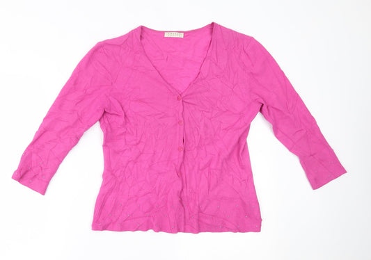 Precis Womens Pink   Cardigan Jumper Size L