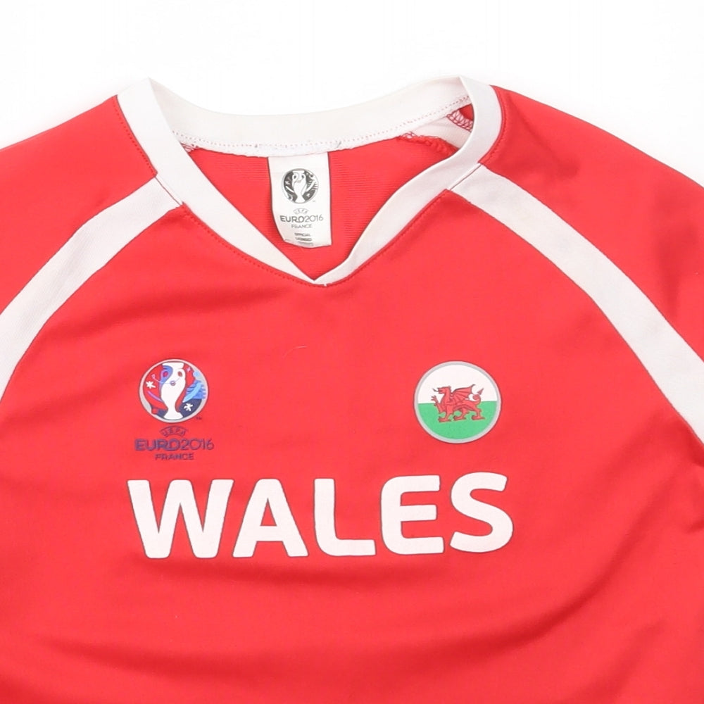 Euro 2016 Boys Red   Basic T-Shirt Size 3-4 Years  - wales