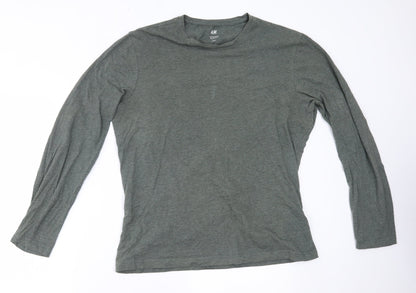 Preloved H&M Womens Green   Basic T-Shirt Size L - Front