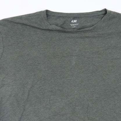 Preloved H&M Womens Green   Basic T-Shirt Size L - Detail