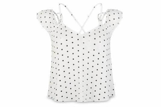 Primark Womens White Polka Dot  Camisole T-Shirt Size 8