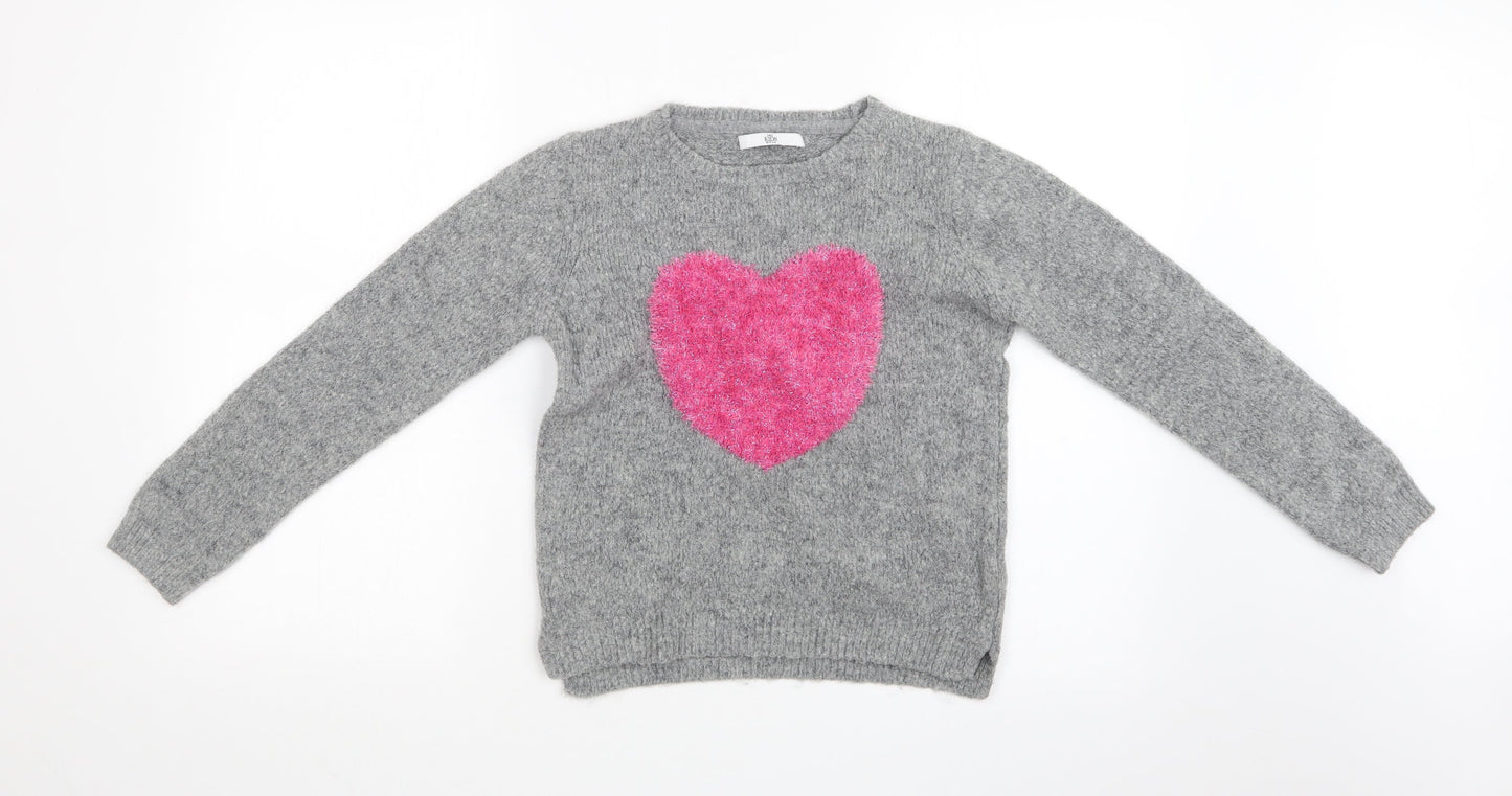 M&S Girls Grey   Pullover Sweatshirt Size 10-11 Years