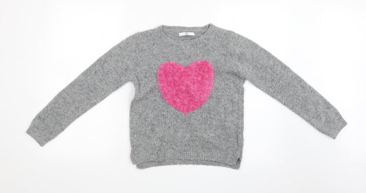 M&S Girls Grey   Pullover Sweatshirt Size 10-11 Years