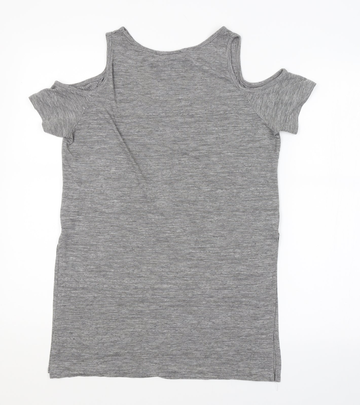 Atmosphere Womens Grey Striped  Basic T-Shirt Size 8