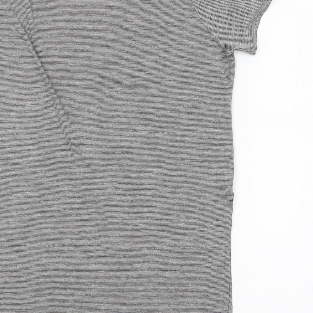 Atmosphere Womens Grey Striped  Basic T-Shirt Size 8