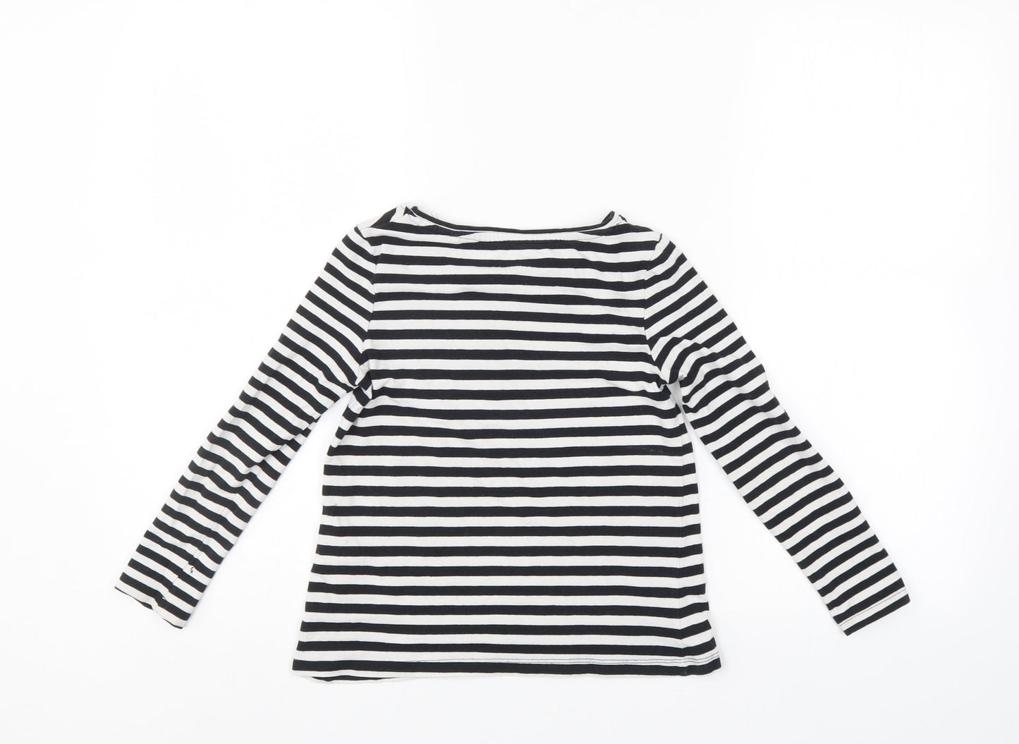 Pepperts Girls Black Striped  Pullover Jumper Size 7-8 Years