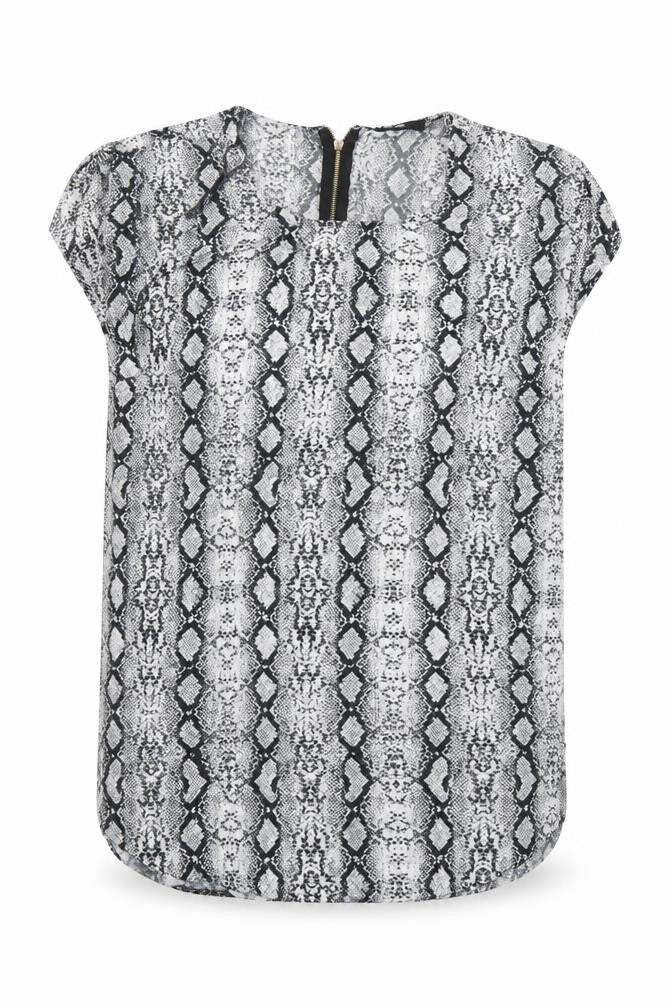 George Womens Grey Animal Print  Basic Blouse Size 12