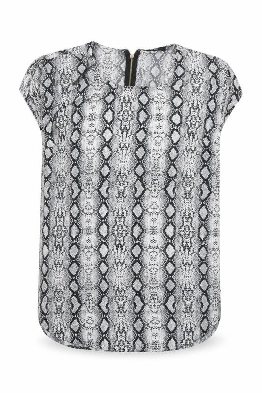 George Womens Grey Animal Print  Basic Blouse Size 12