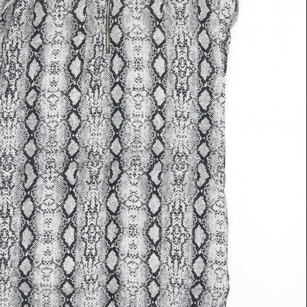 George Womens Grey Animal Print  Basic Blouse Size 12