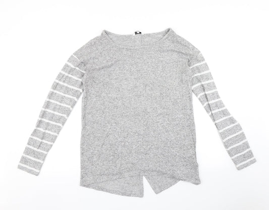 NEXT Womens Grey Striped  Pullover Jumper Size 10