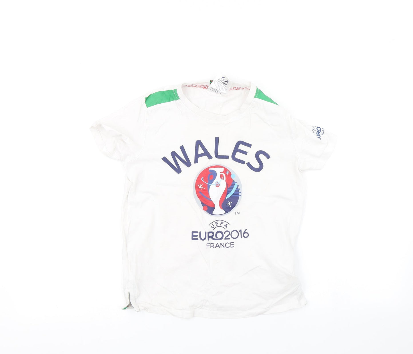 Euro 2016 Boys White   Basic T-Shirt Size 7-8 Years  - Wales 2016