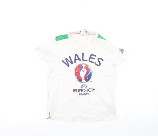 Euro 2016 Boys White   Basic T-Shirt Size 7-8 Years  - Wales 2016