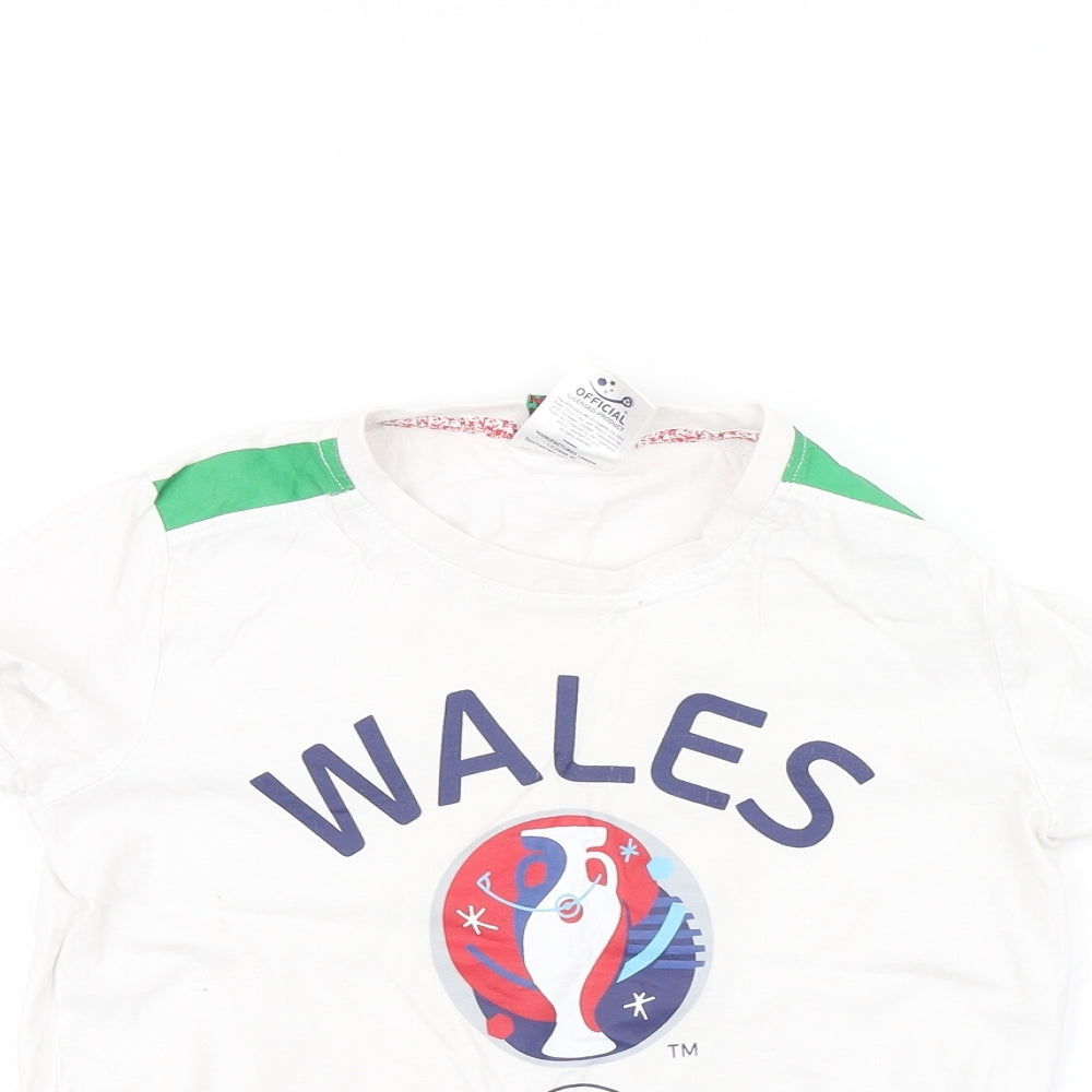 Euro 2016 Boys White   Basic T-Shirt Size 7-8 Years  - Wales 2016