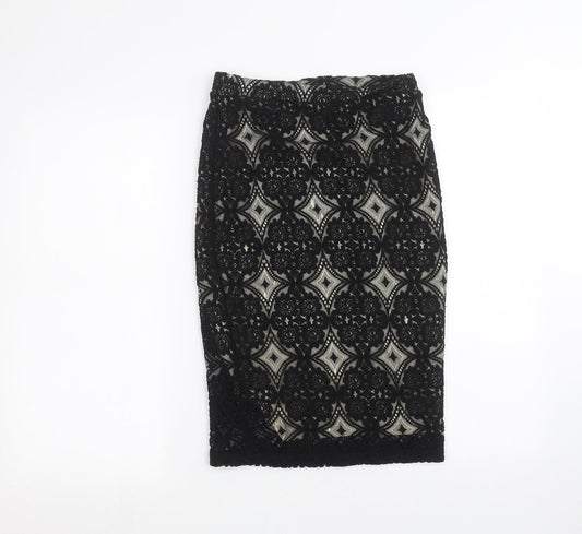 F&F Womens Black   Peasant Skirt Size 6