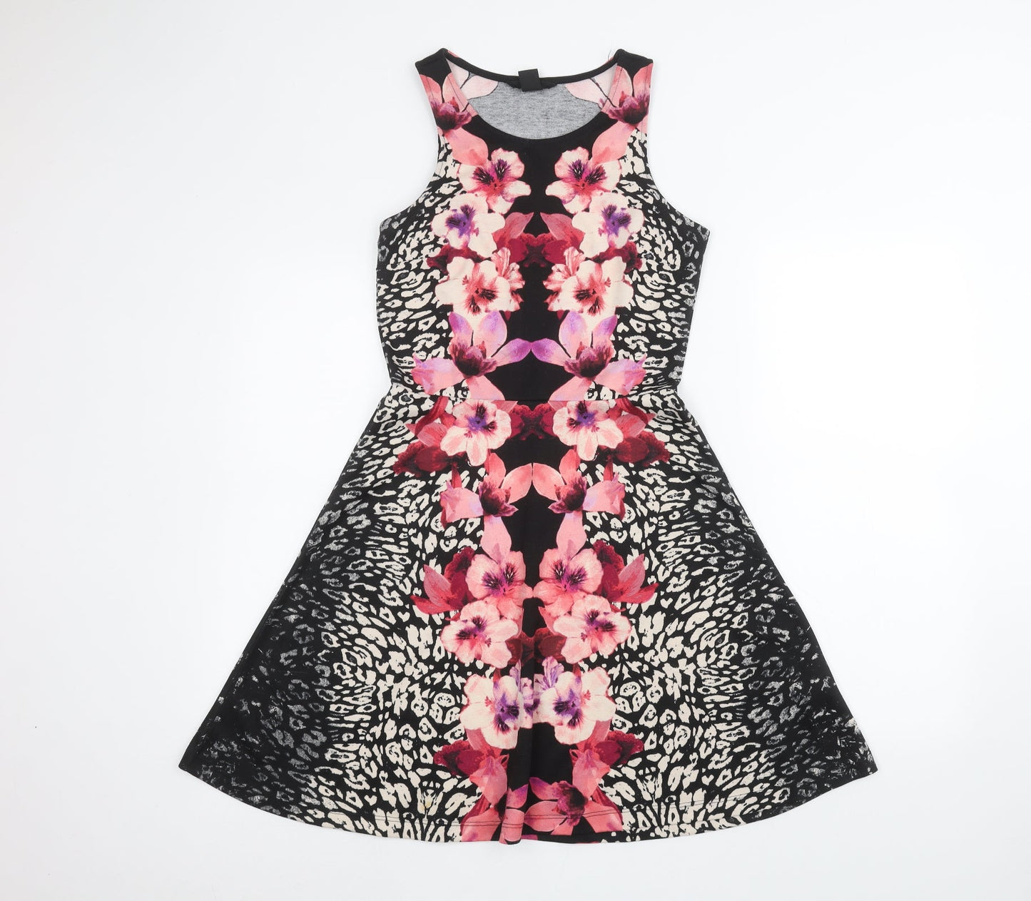 H&M Womens Black Floral  A-Line  Size S