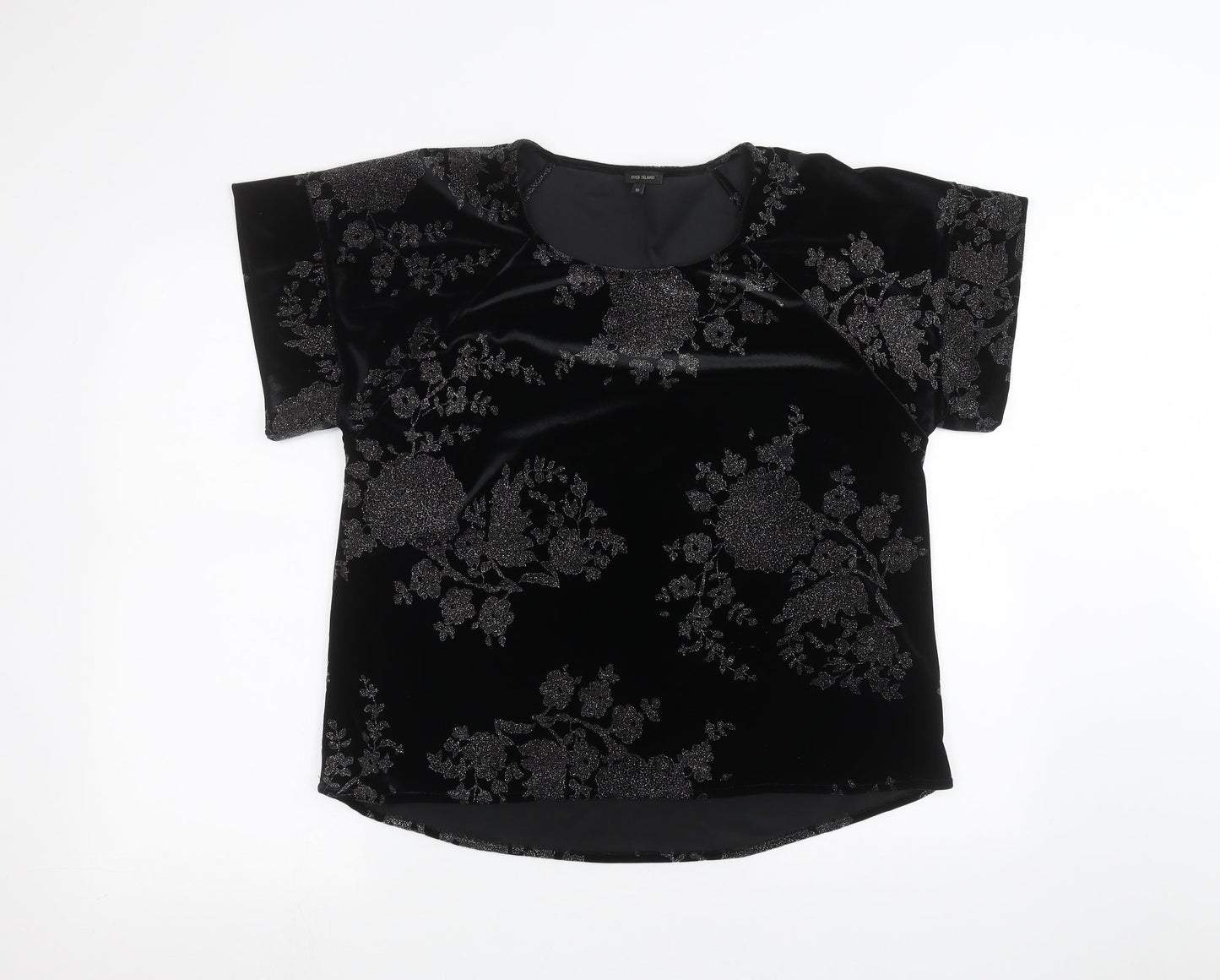 River Island Womens Black   Basic T-Shirt Size 10