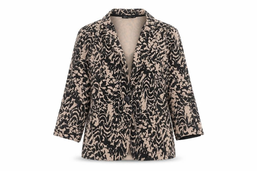 Signage Womens Brown Animal Print  Jacket  Size 10