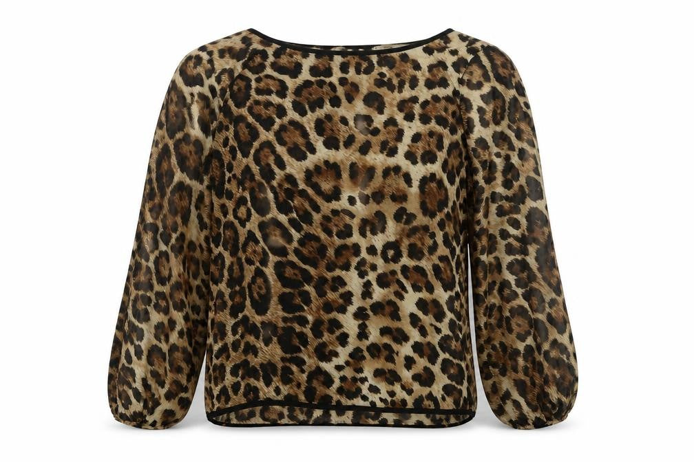 Blonde + Blonde Womens Brown Animal Print  Basic Blouse Size 14