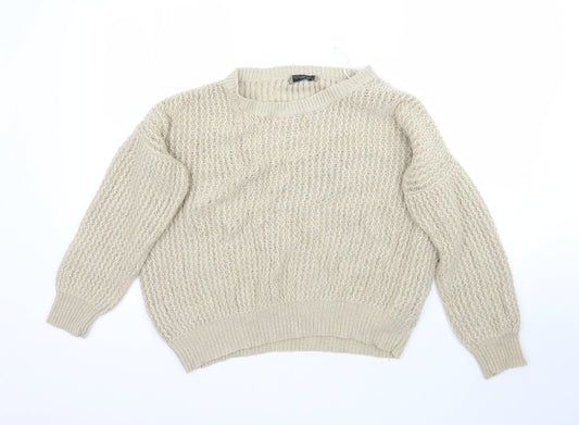 Originals Womens Beige  Knit Pullover Jumper Size M