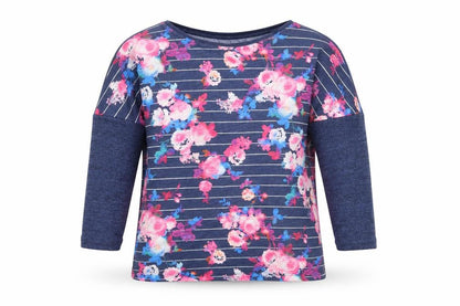 Atmosphere Womens Blue Floral  Basic T-Shirt Size 6