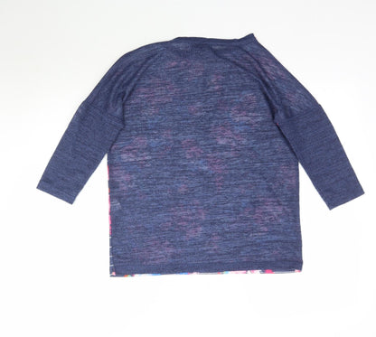 Atmosphere Womens Blue Floral  Basic T-Shirt Size 6