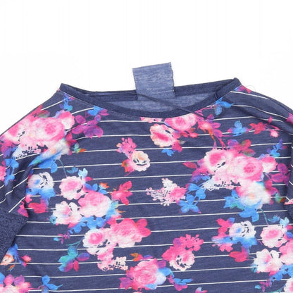 Atmosphere Womens Blue Floral  Basic T-Shirt Size 6