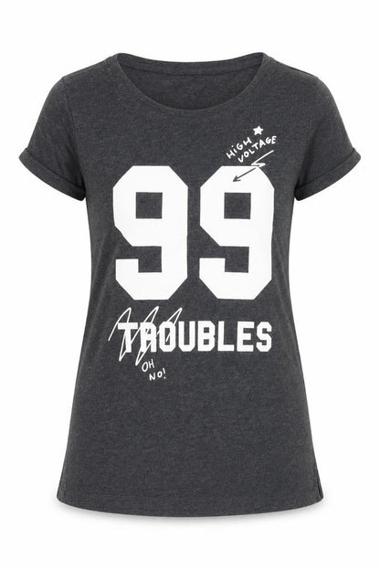 Sinsay Womens Grey   Basic T-Shirt Size S  - 99 Troubles