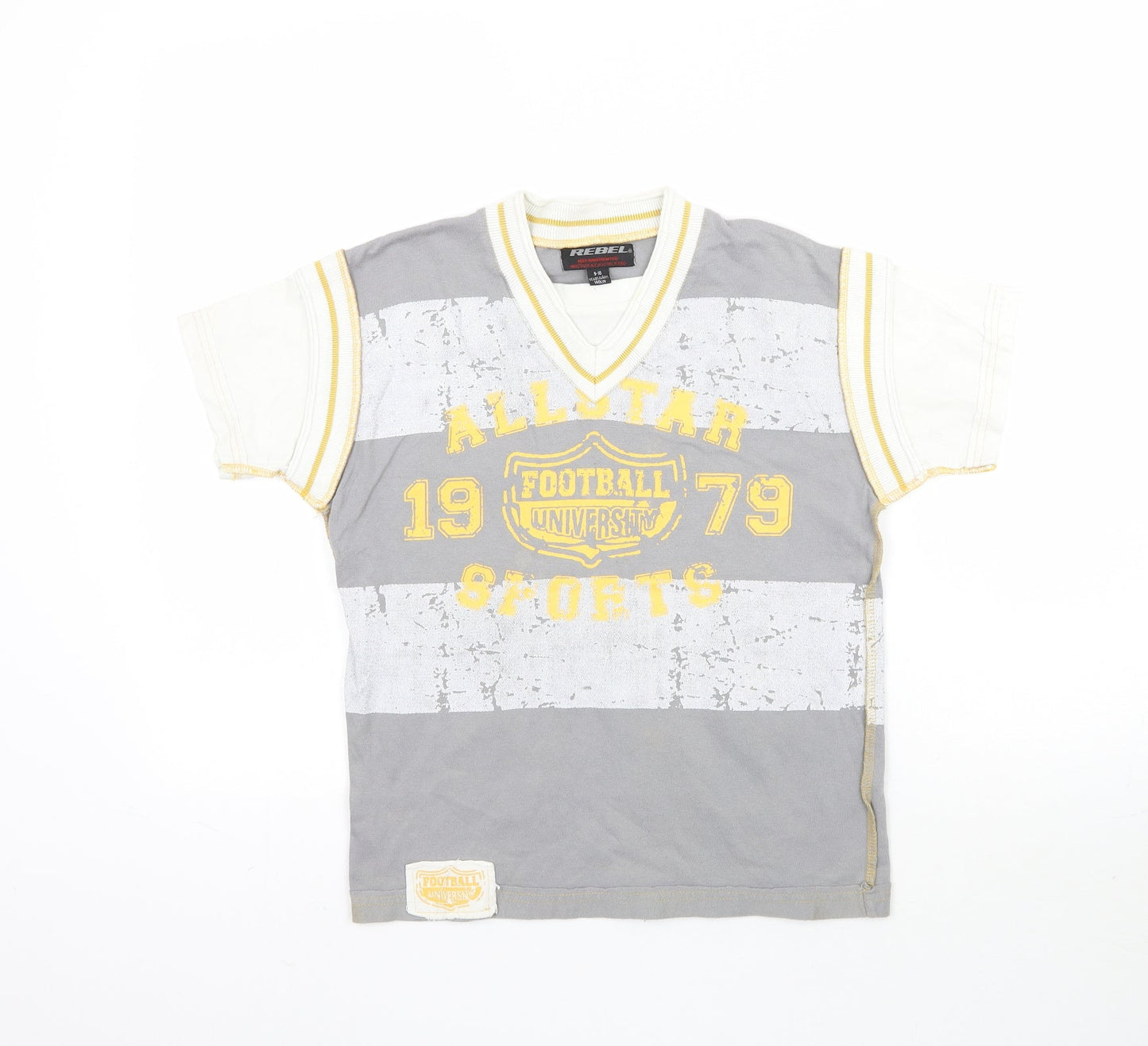 Rebel Boys Multicoloured   Basic T-Shirt Size 9-10 Years  - Football