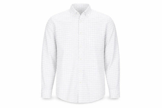 Smith & Jones Mens White Plaid   Button-Up Size M  - Check Pattern